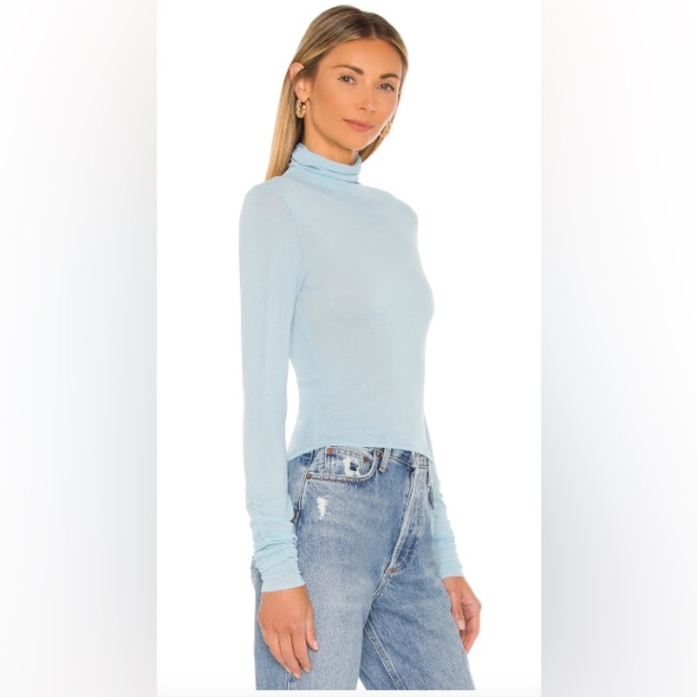 For Love & Lemons Sadie Turtleneck – Light Blue – XXS - Picture 2 of 6
